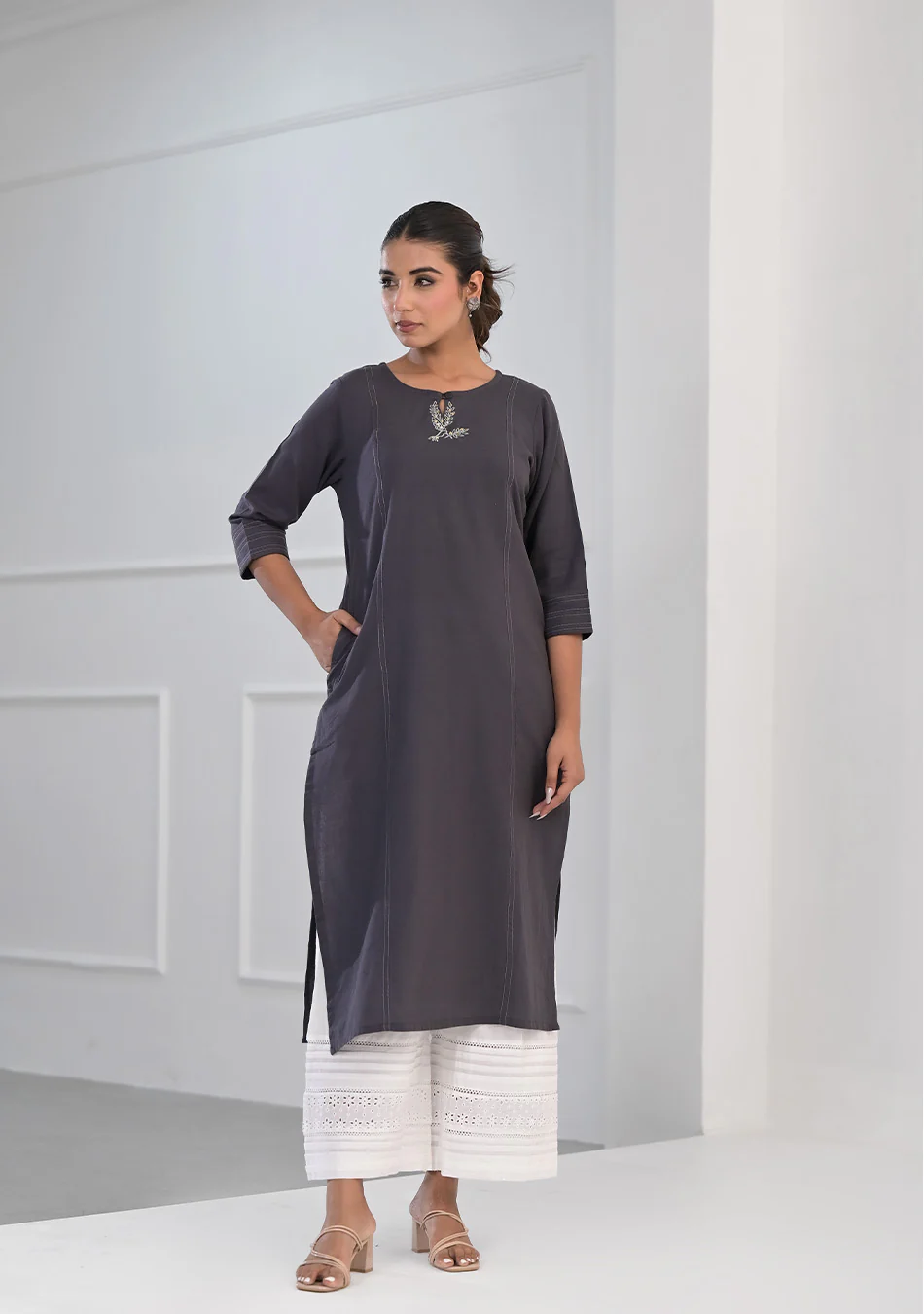 The Charcoal Muse Kurta - Image 3