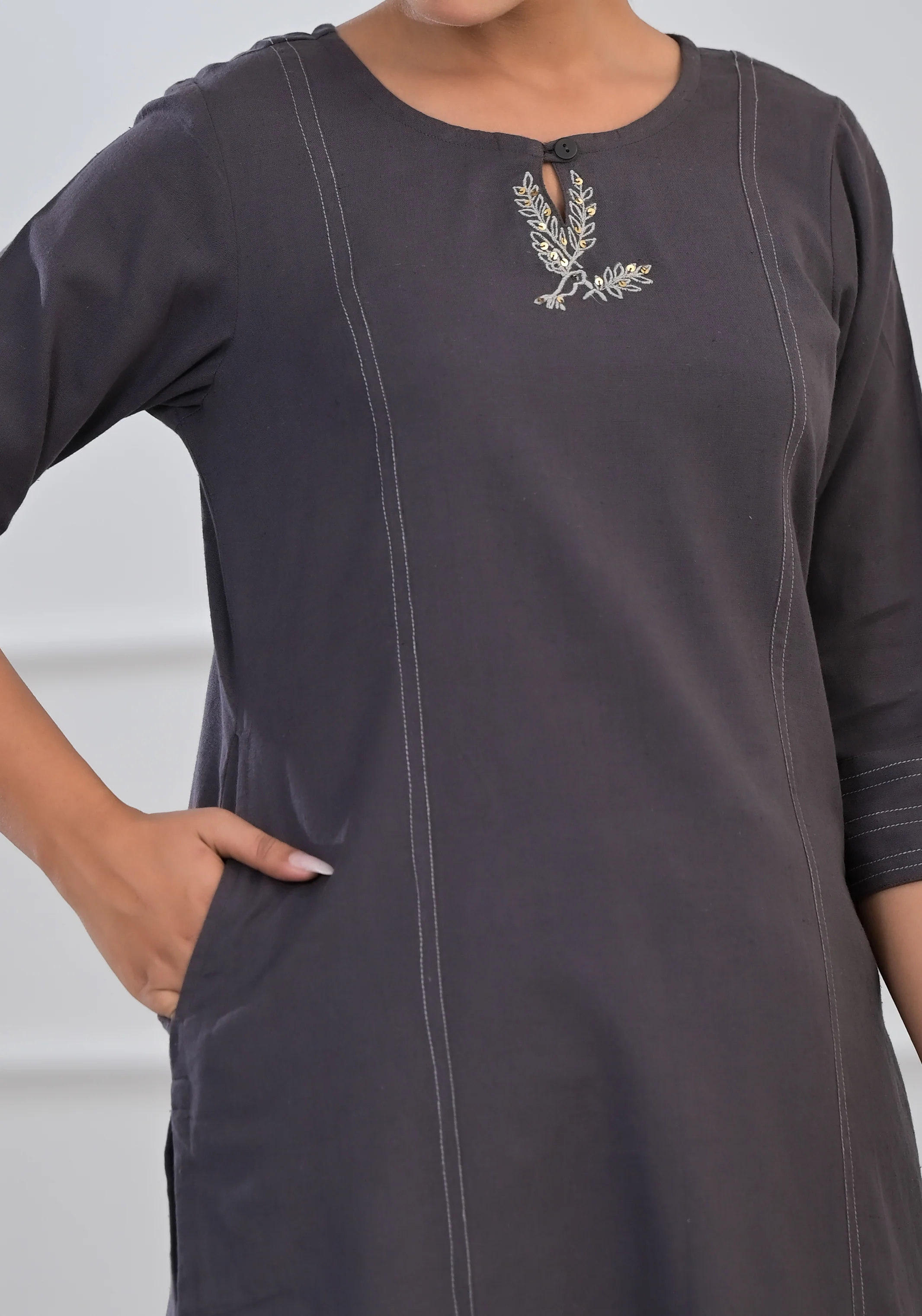The Charcoal Muse Kurta - Image 6