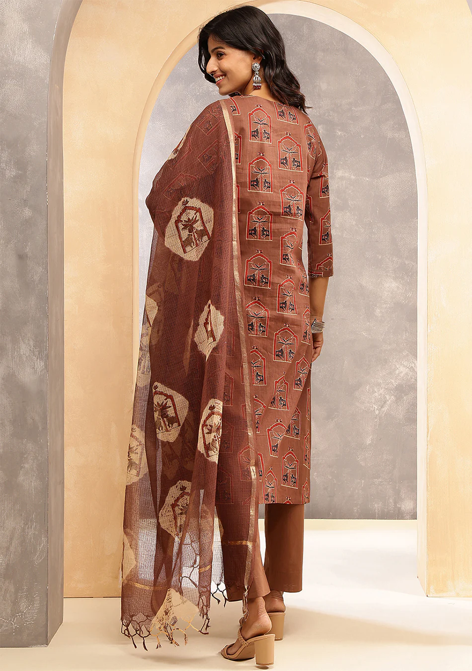 Aravalii Cocoa Mehraz Suit Set - Image 3