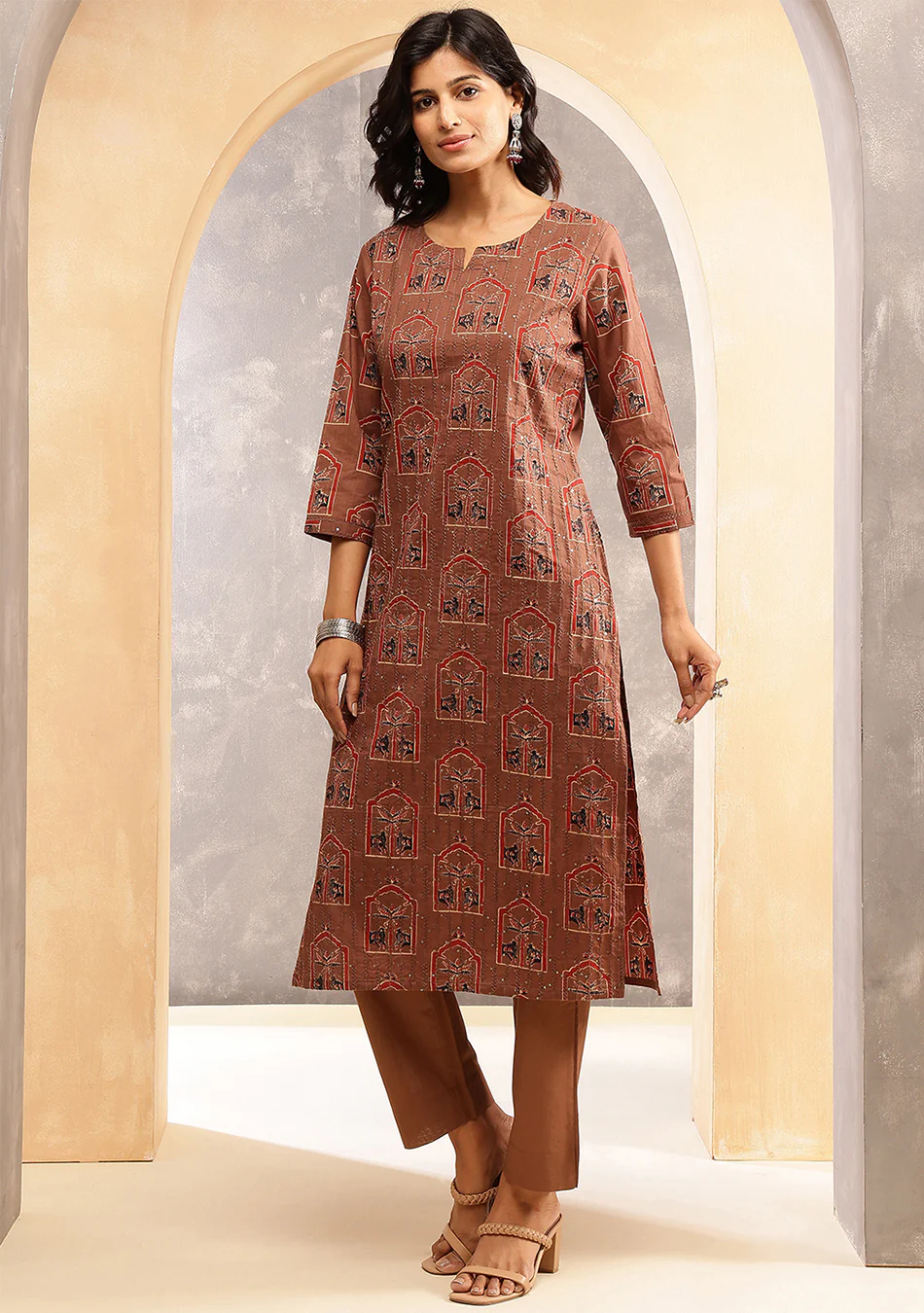Aravalii Cocoa Mehraz Suit Set - Image 5