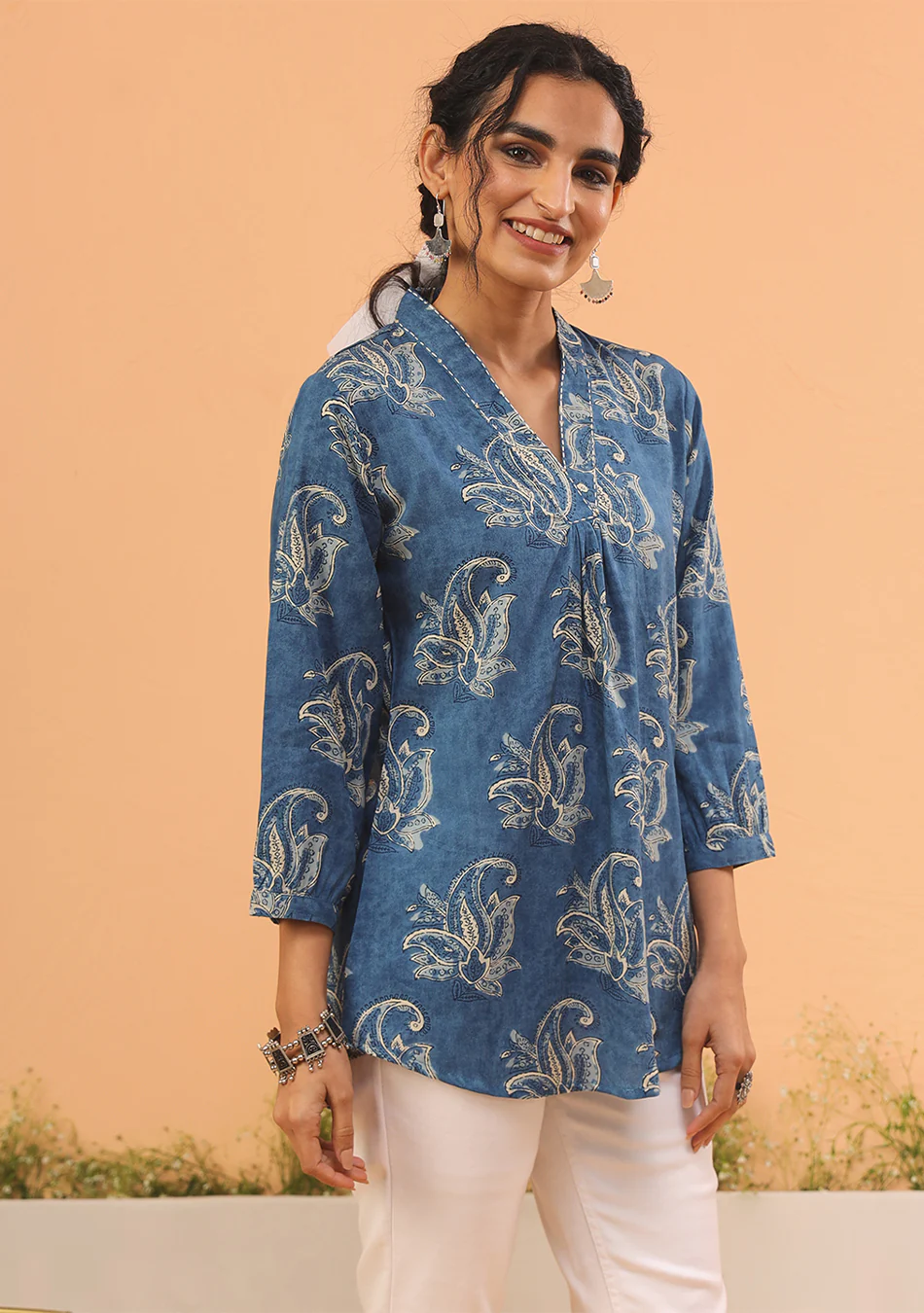 Aravalii Indigo Grace Pleated Top