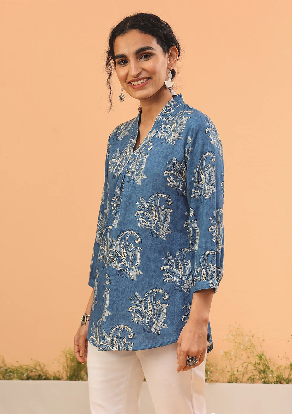 Aravalii Indigo Grace Pleated Top - Image 2