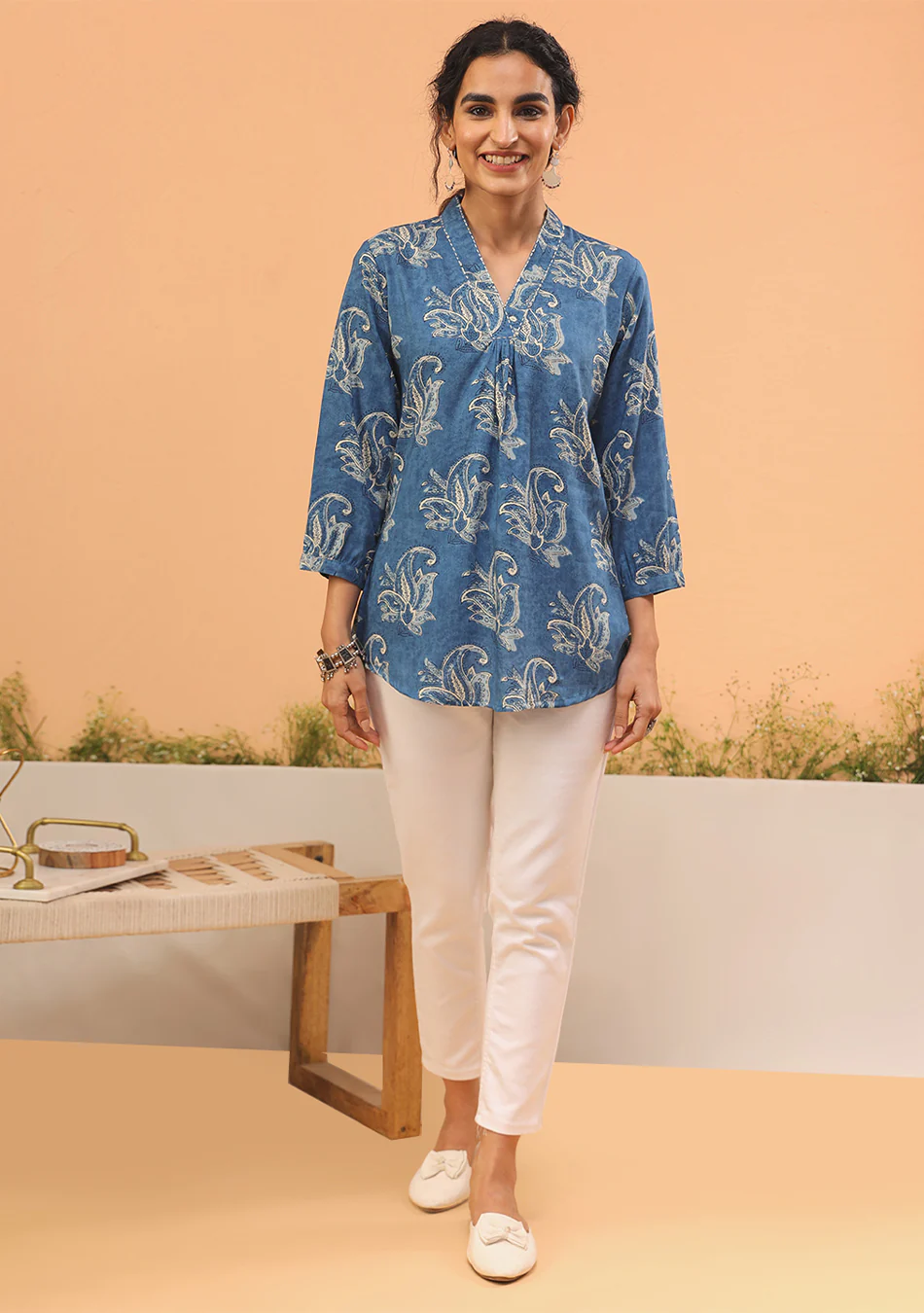 Aravalii Indigo Grace Pleated Top - Image 4