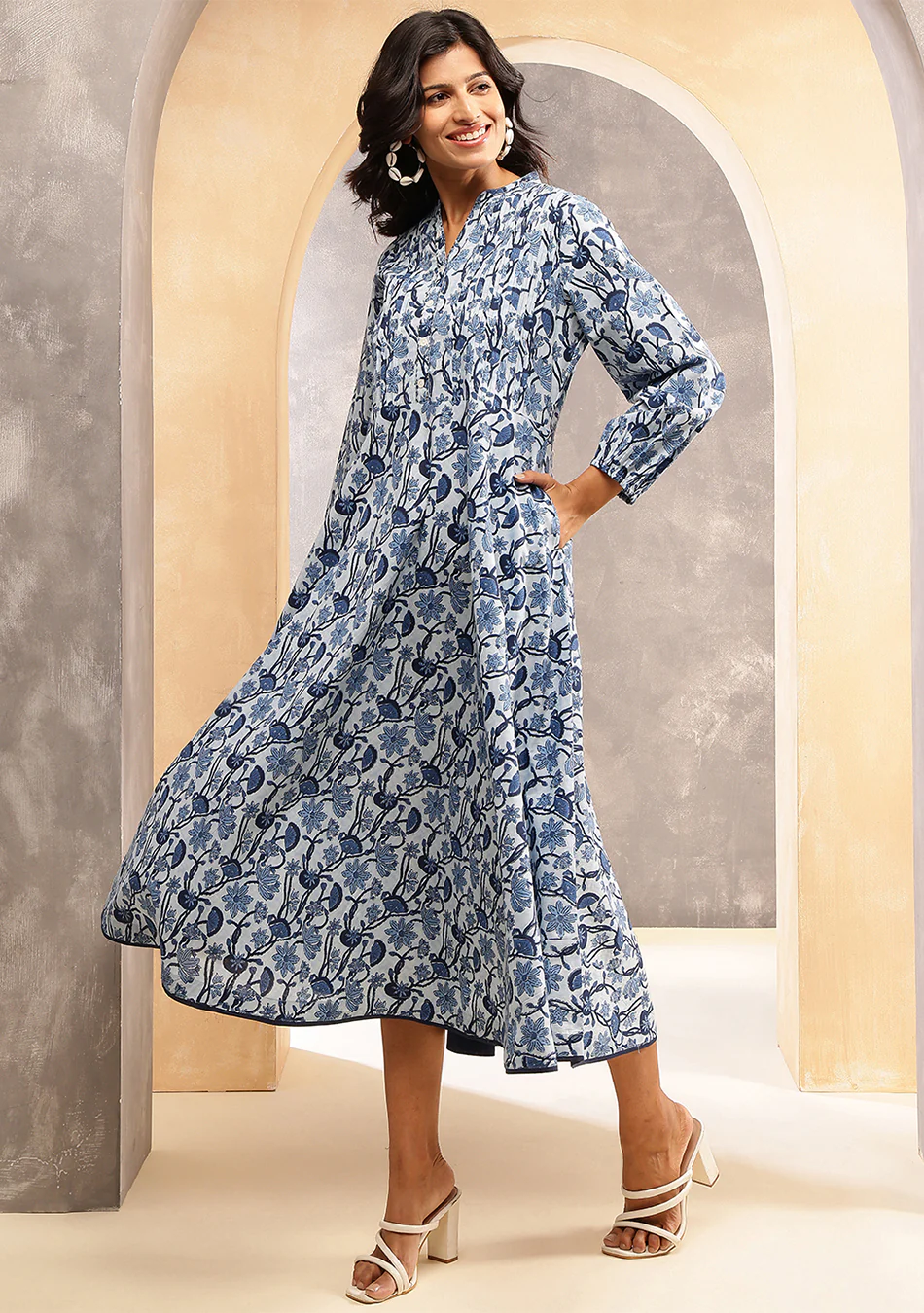 Aravalii Indigo Meadow Couture Dress - Image 6