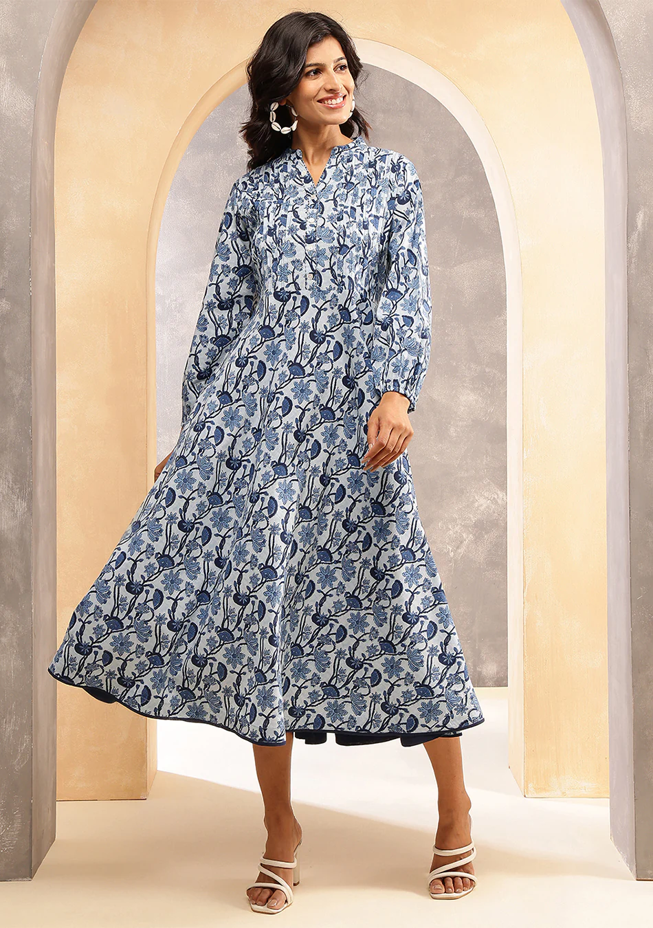 Aravalii Indigo Meadow Couture Dress - Image 9
