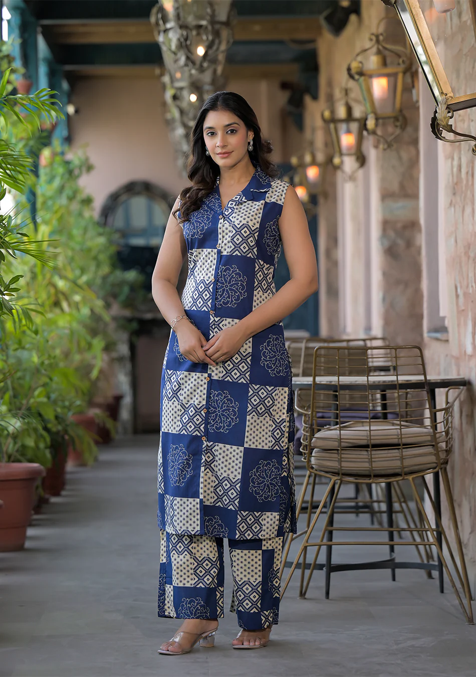 Indigo Mosaic Co-Ord Set