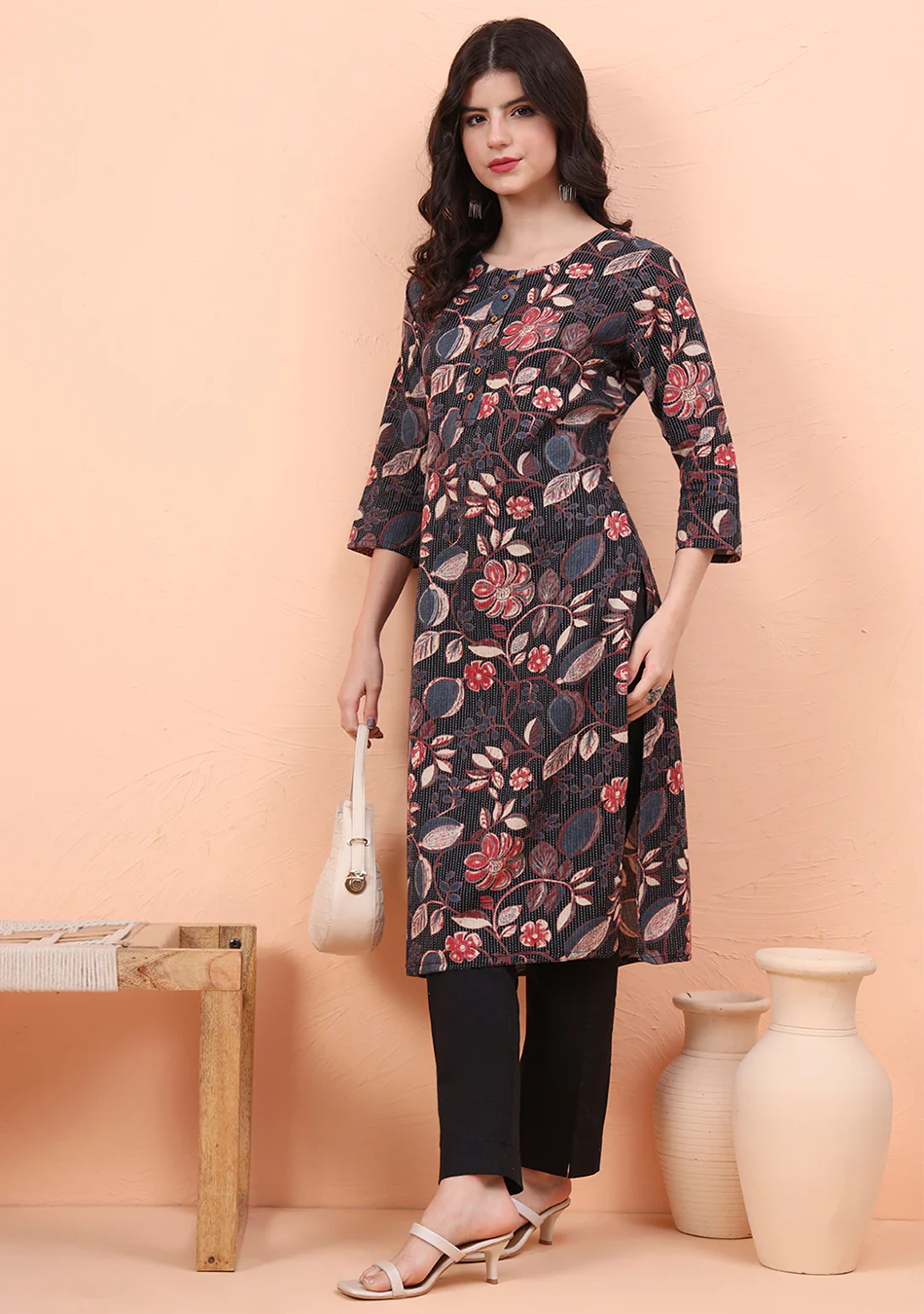 Inky Floral Kurta - Image 2