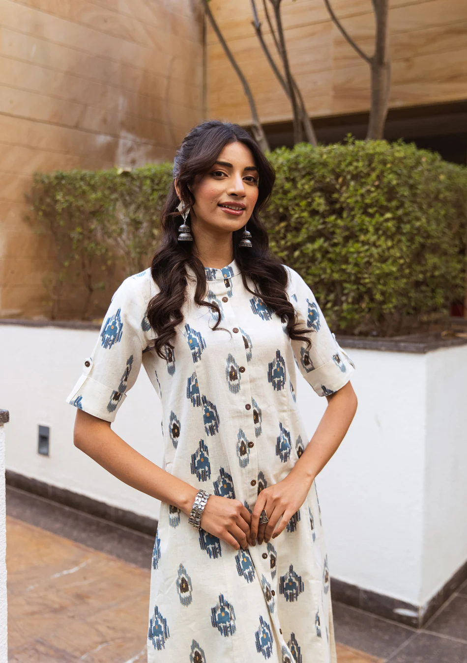 Aravalii Ivory Ikkat Heritage Co-ord Set - Image 11