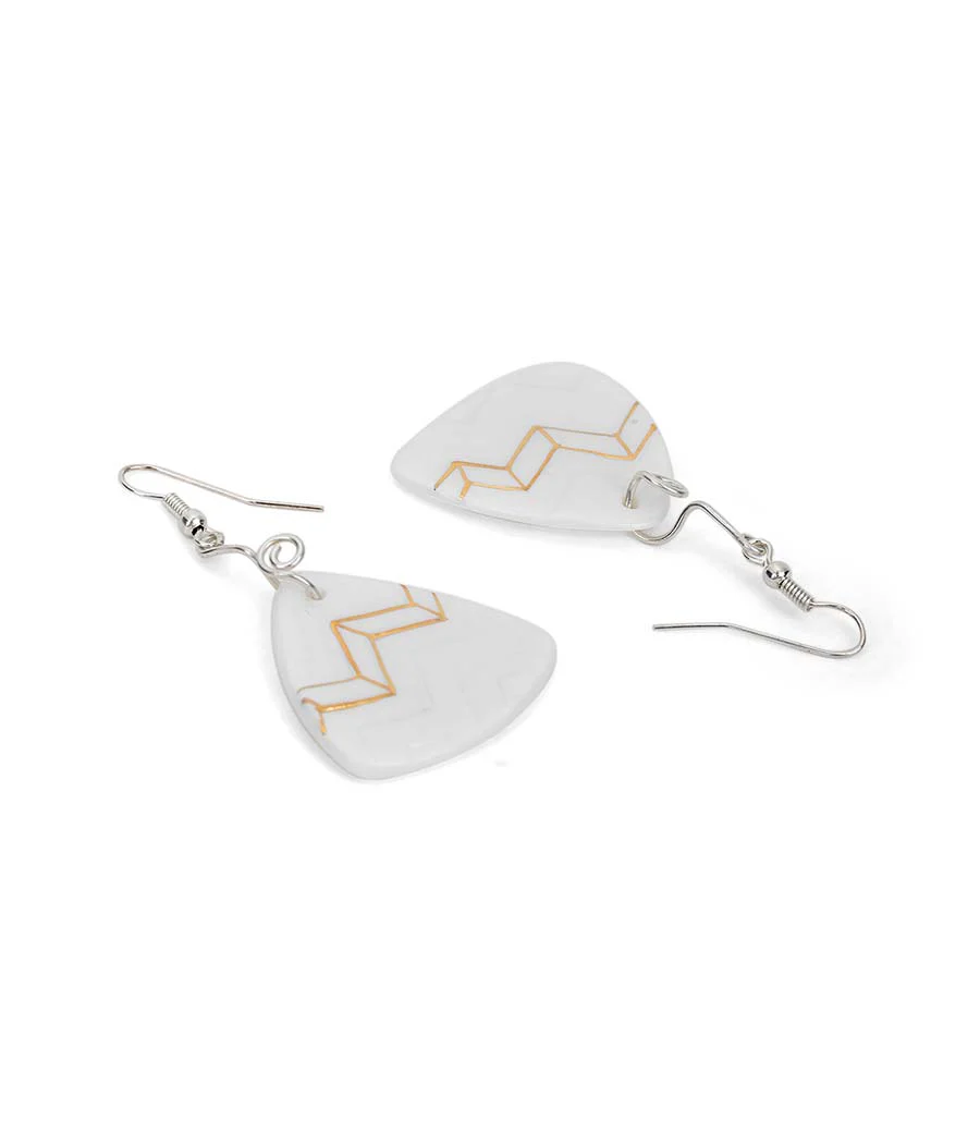 Ivory triangle earrings - Image 3