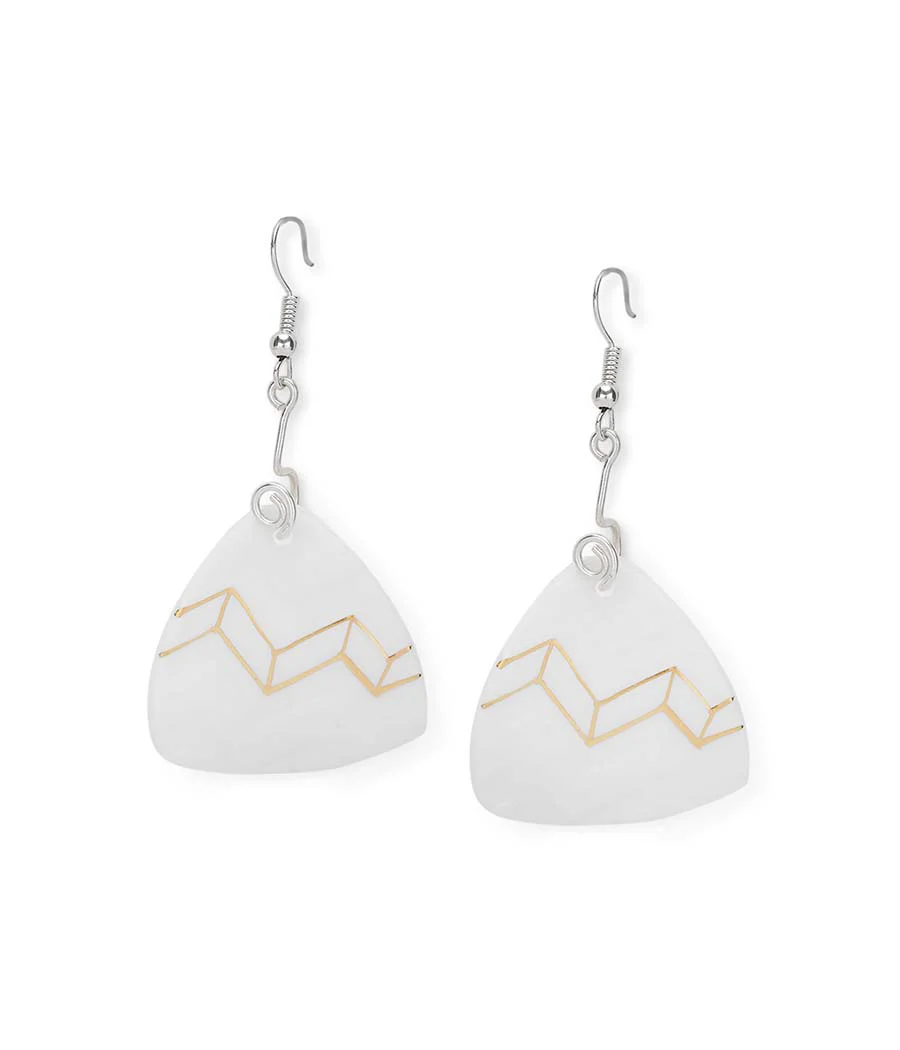 Ivory triangle earrings - Image 4