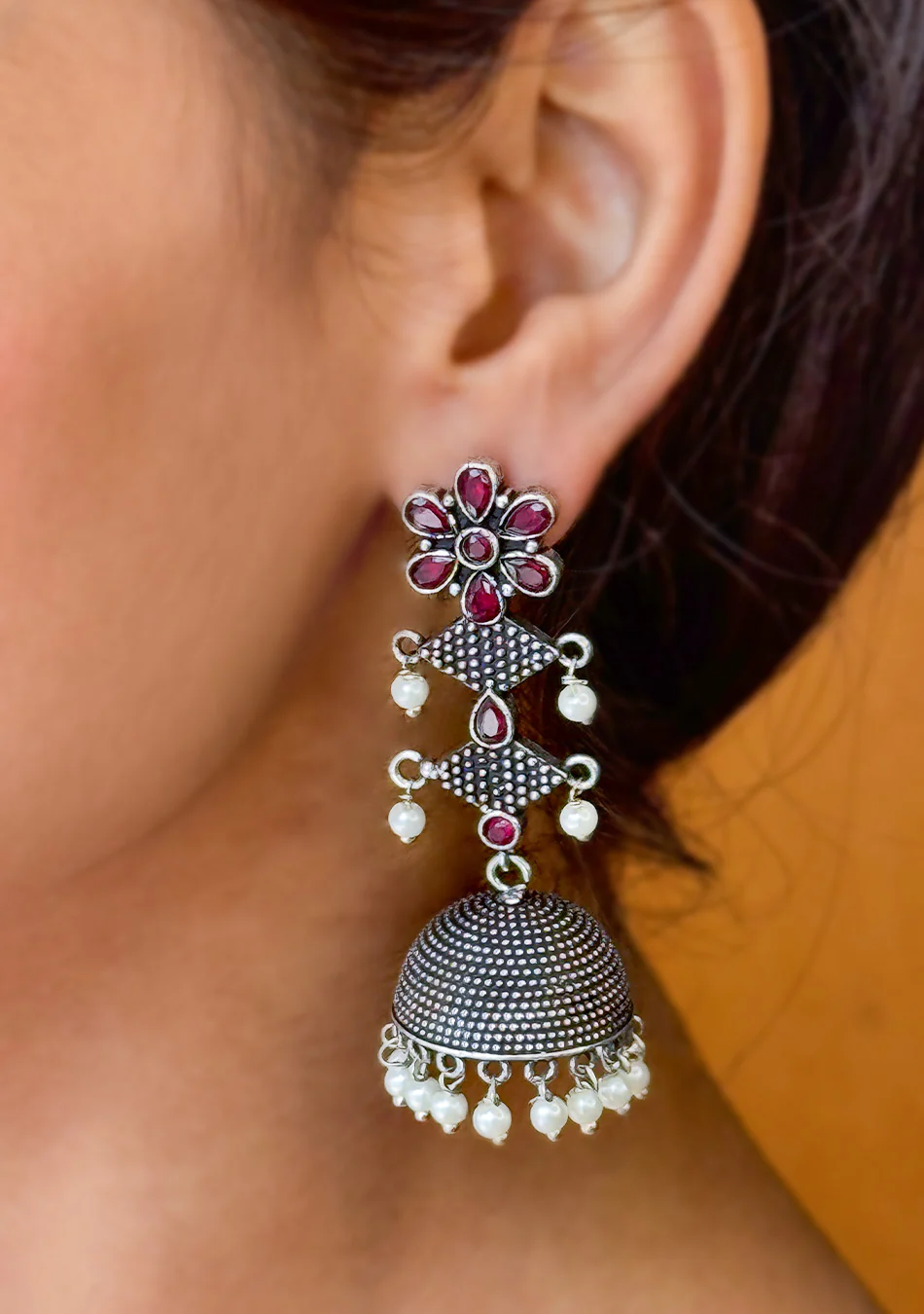 Ruby Noir Jhumka - Image 4