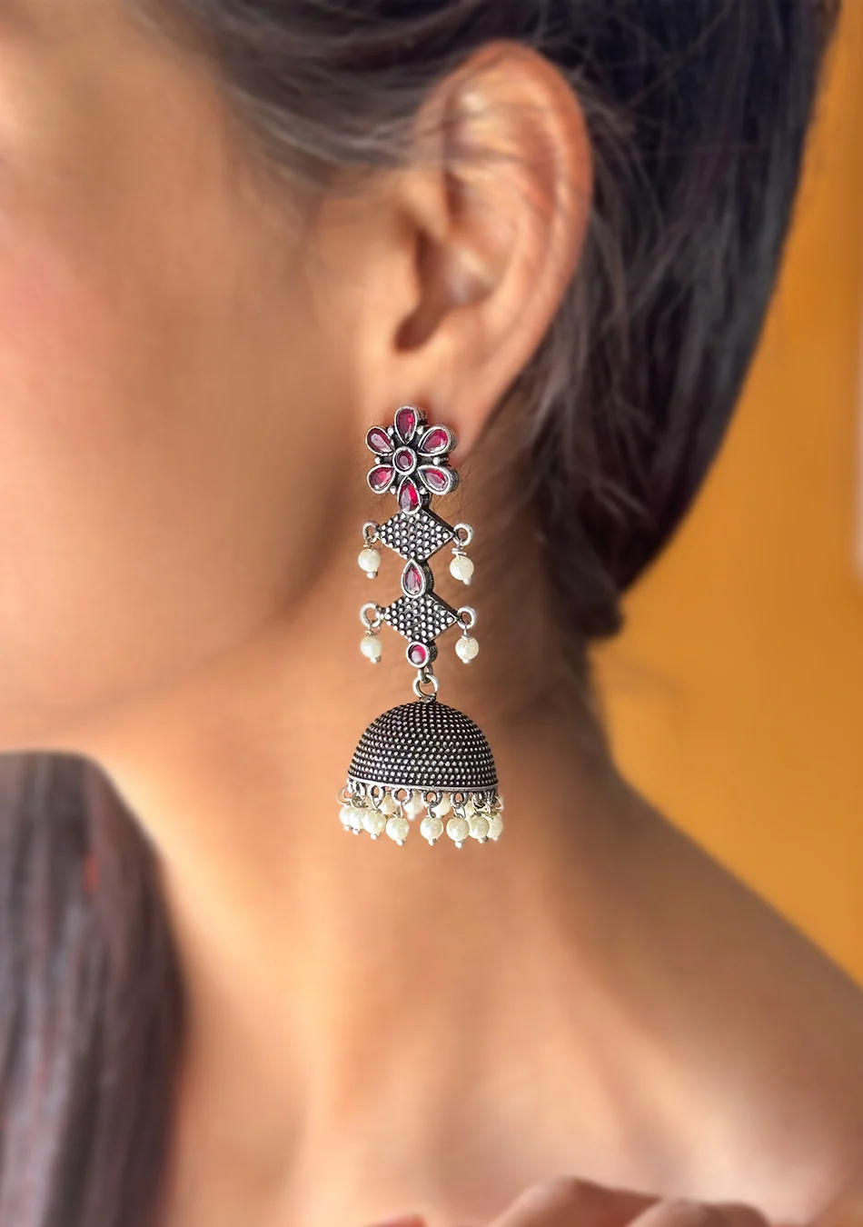 Ruby Noir Jhumka - Image 6