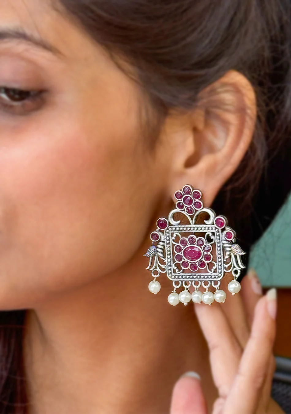 Ruby Regal Charm Earrings - Image 3