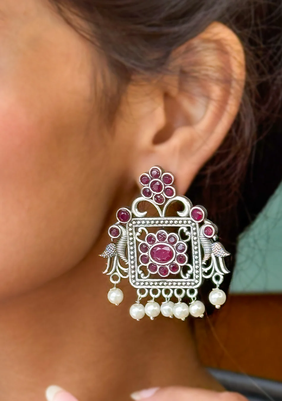 Ruby Regal Charm Earrings - Image 4