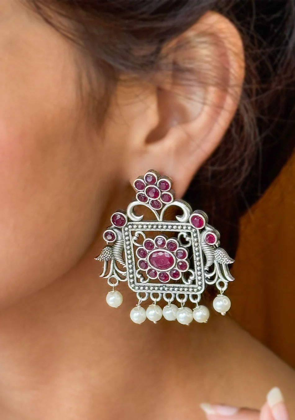 Ruby Regal Charm Earrings - Image 5