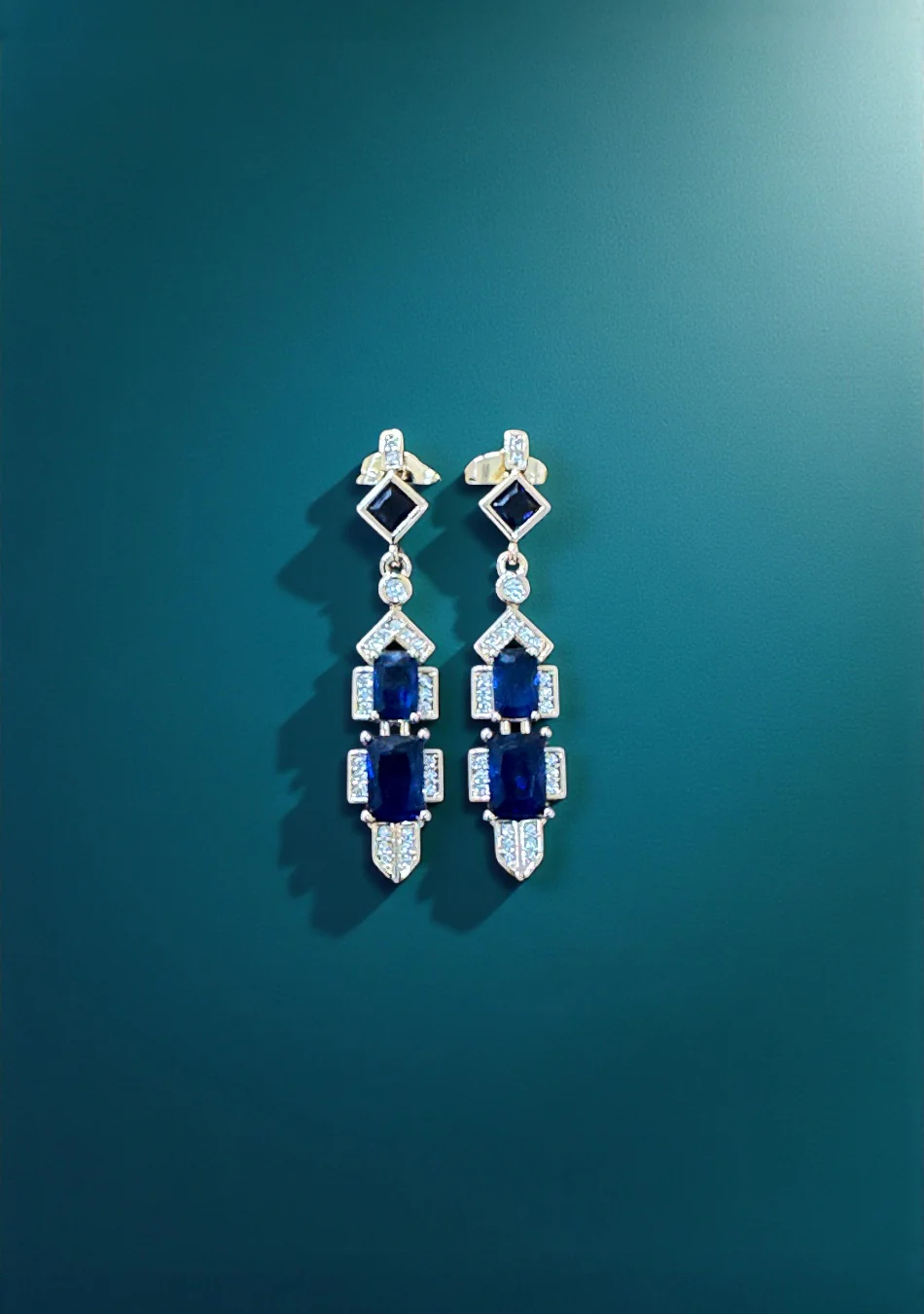 Royal Sapphire Art Deco Drops - Image 3