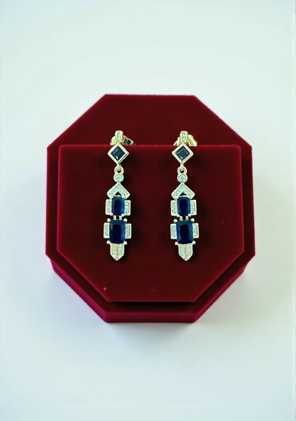 Royal Sapphire Art Deco Drops - Image 4