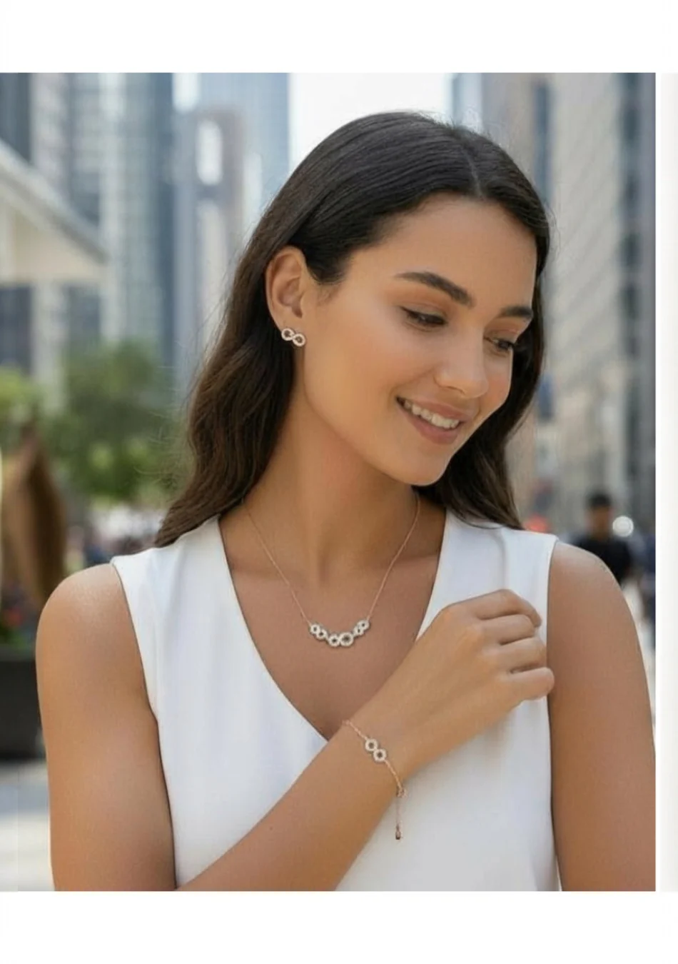 Infinity Bloom Pendant & Bracelet Set - Image 2