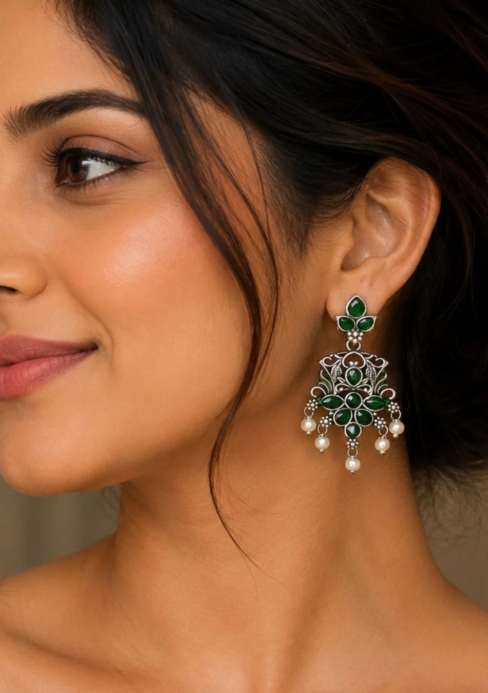 JADE PEARL ELEGANCE DANGLER