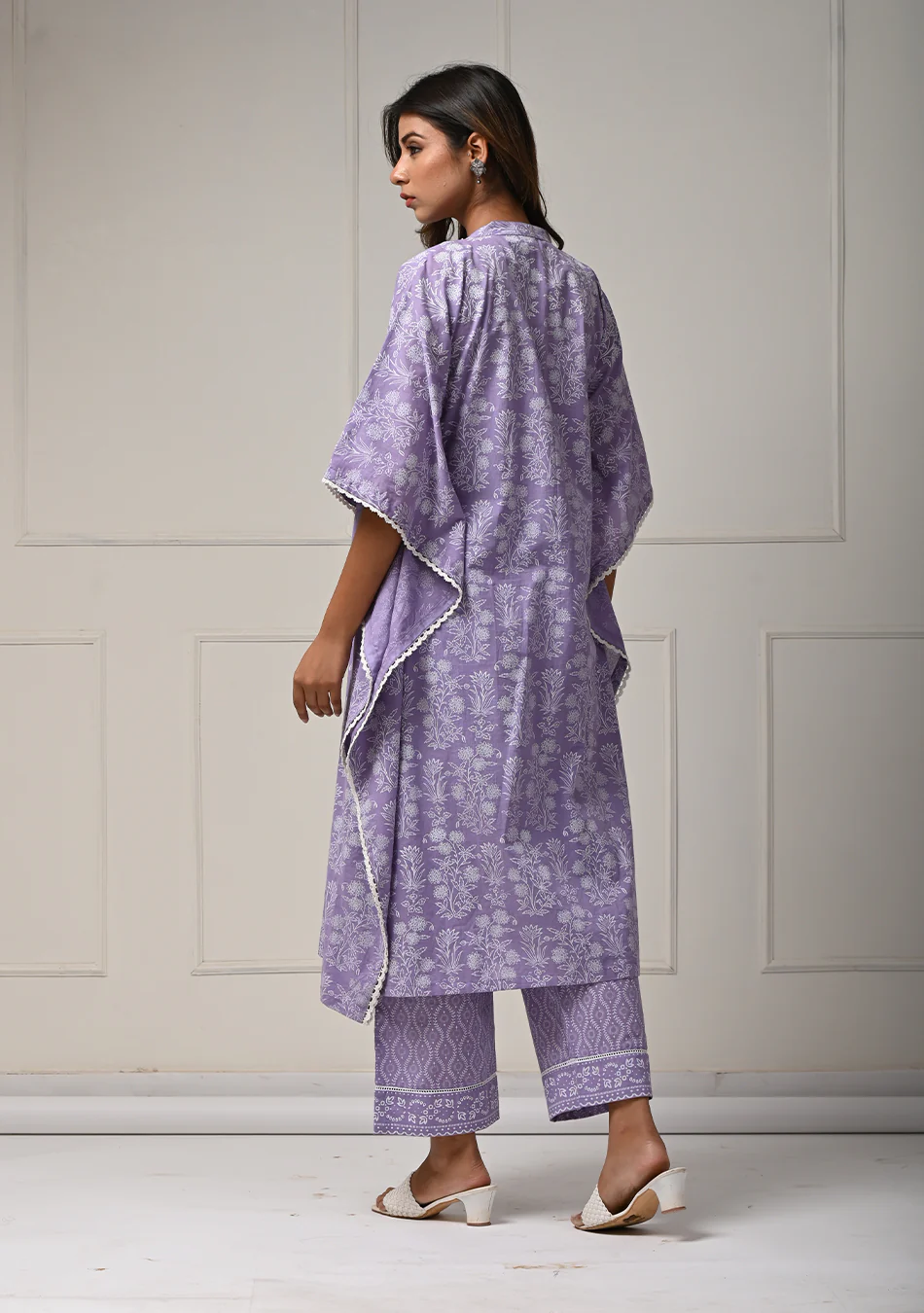 Khadi Print Lilac Kaftan Co-ord Set - Image 7
