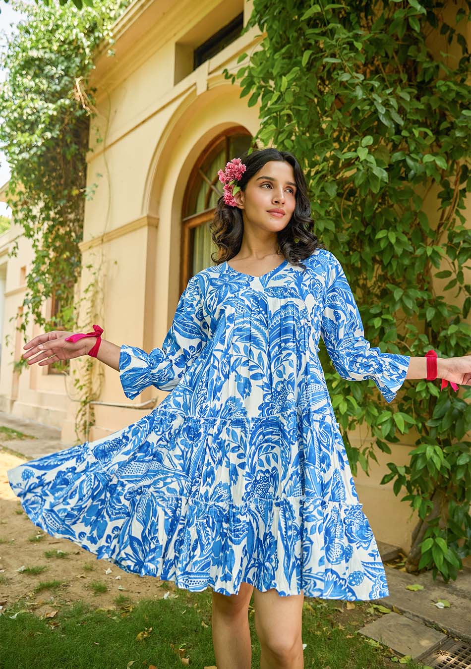 Aravalii Santorini Bloom Mini Dress