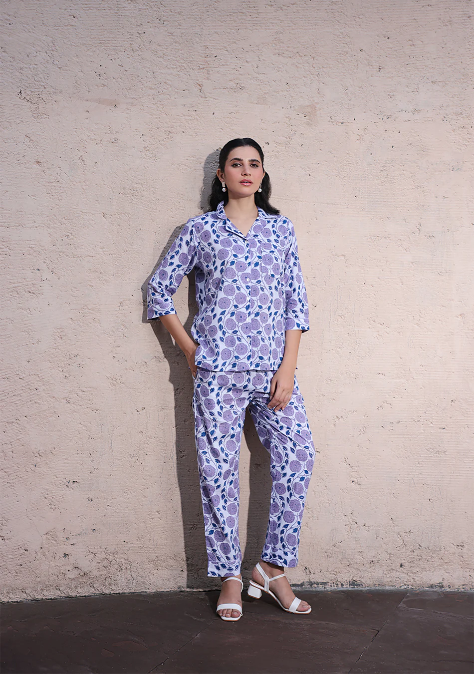 Lavender Bloom Night Suit - Image 3
