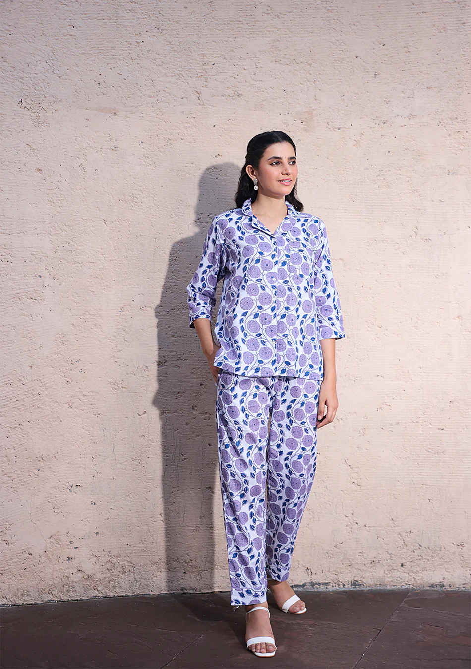 Lavender Bloom Night Suit - Image 4