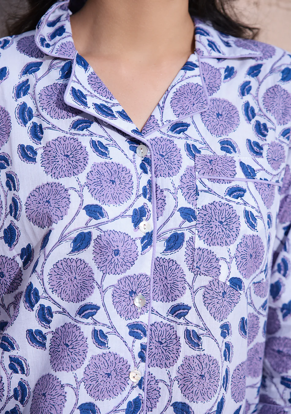 Lavender Bloom Night Suit - Image 6