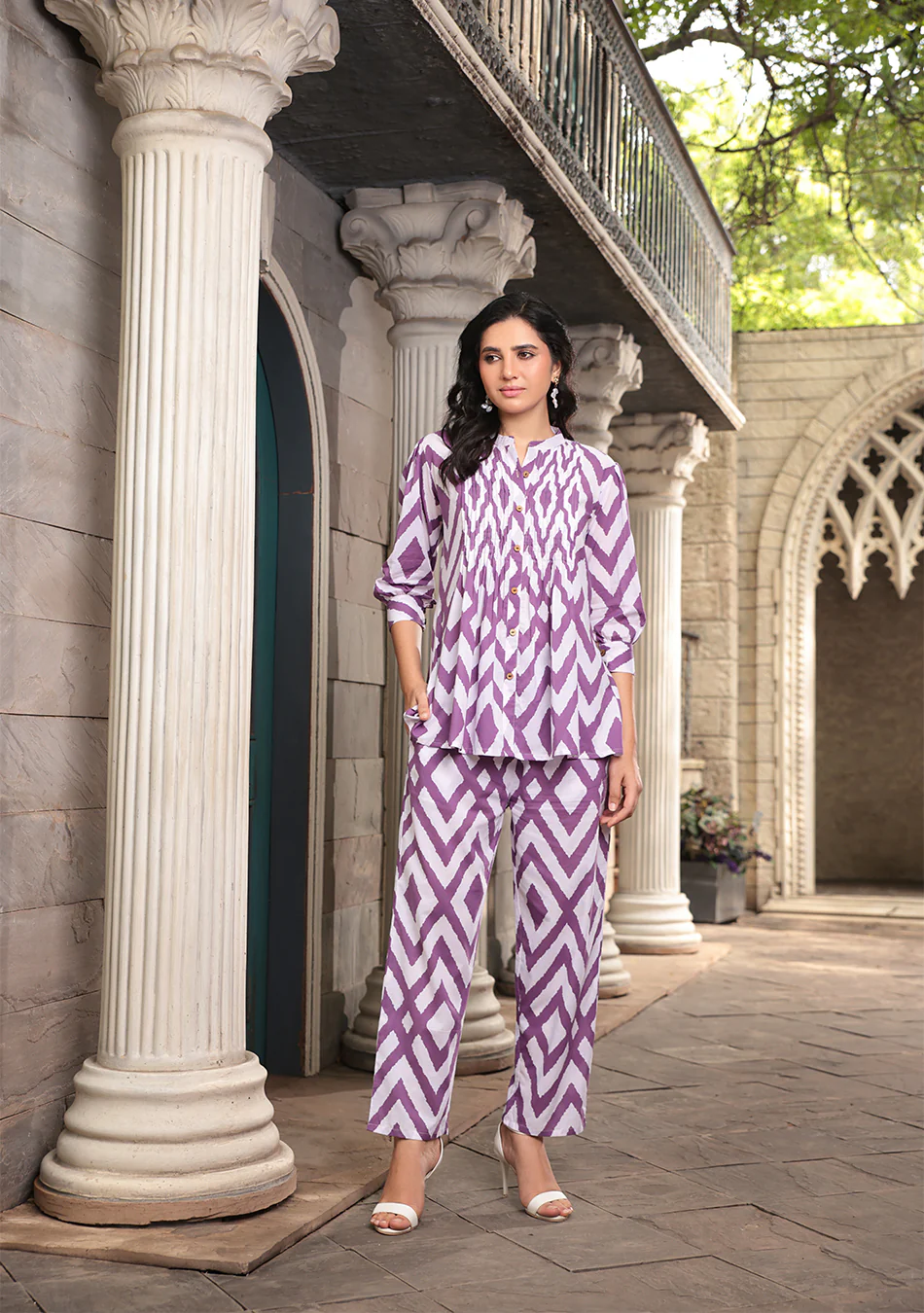 Aravalii Lavender Ikat Muse Co-Ord Set - Image 3