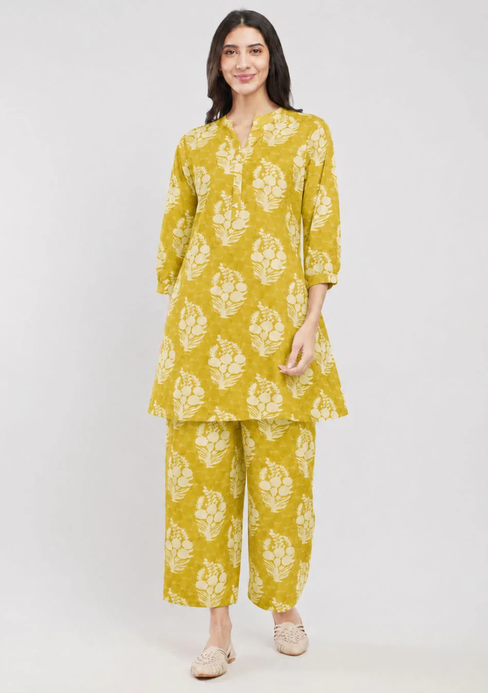 Aravalii Lemon Bloom Artisan Co-ord Set