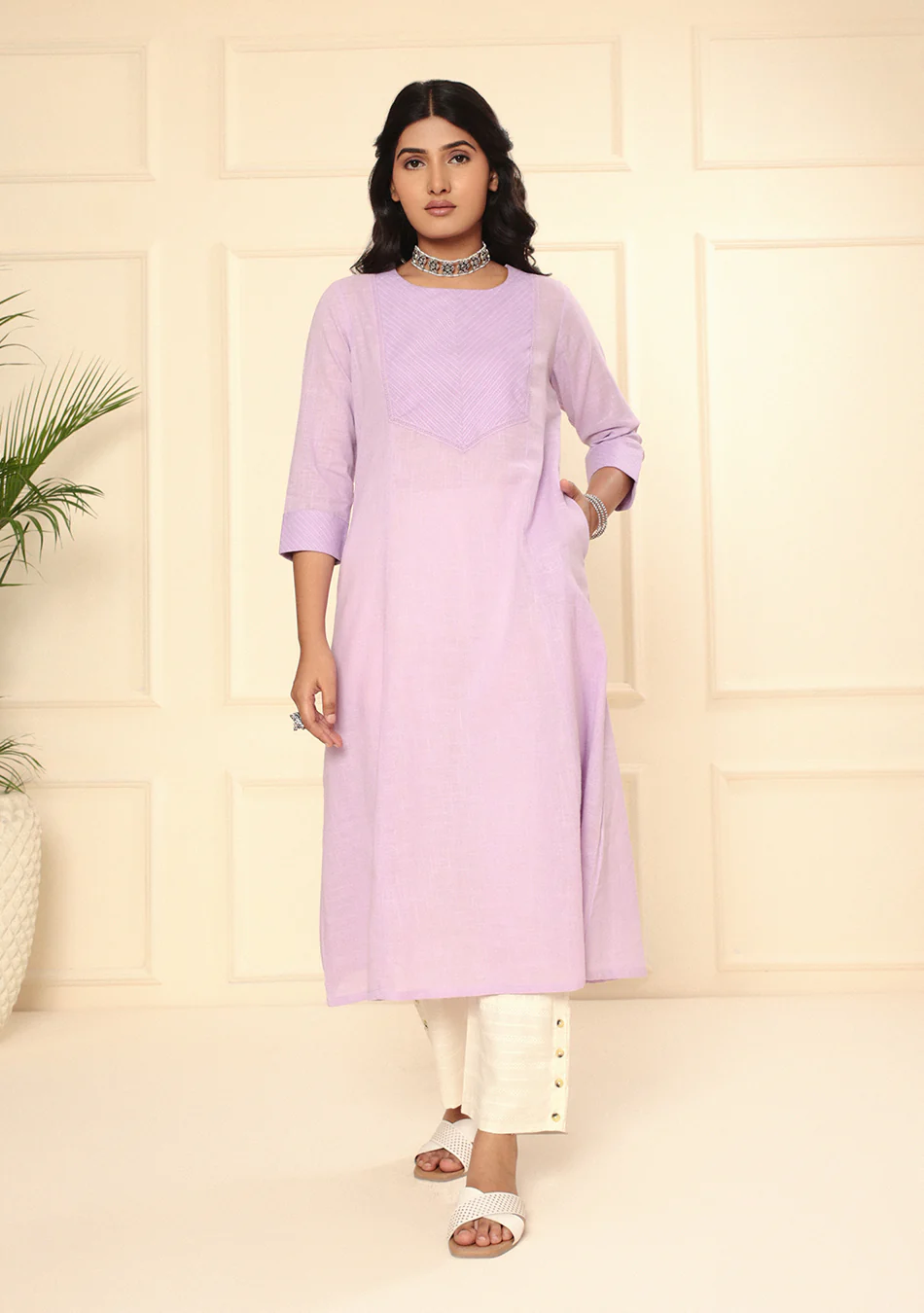 Lilac Breeze Cotton Kurta - Image 3
