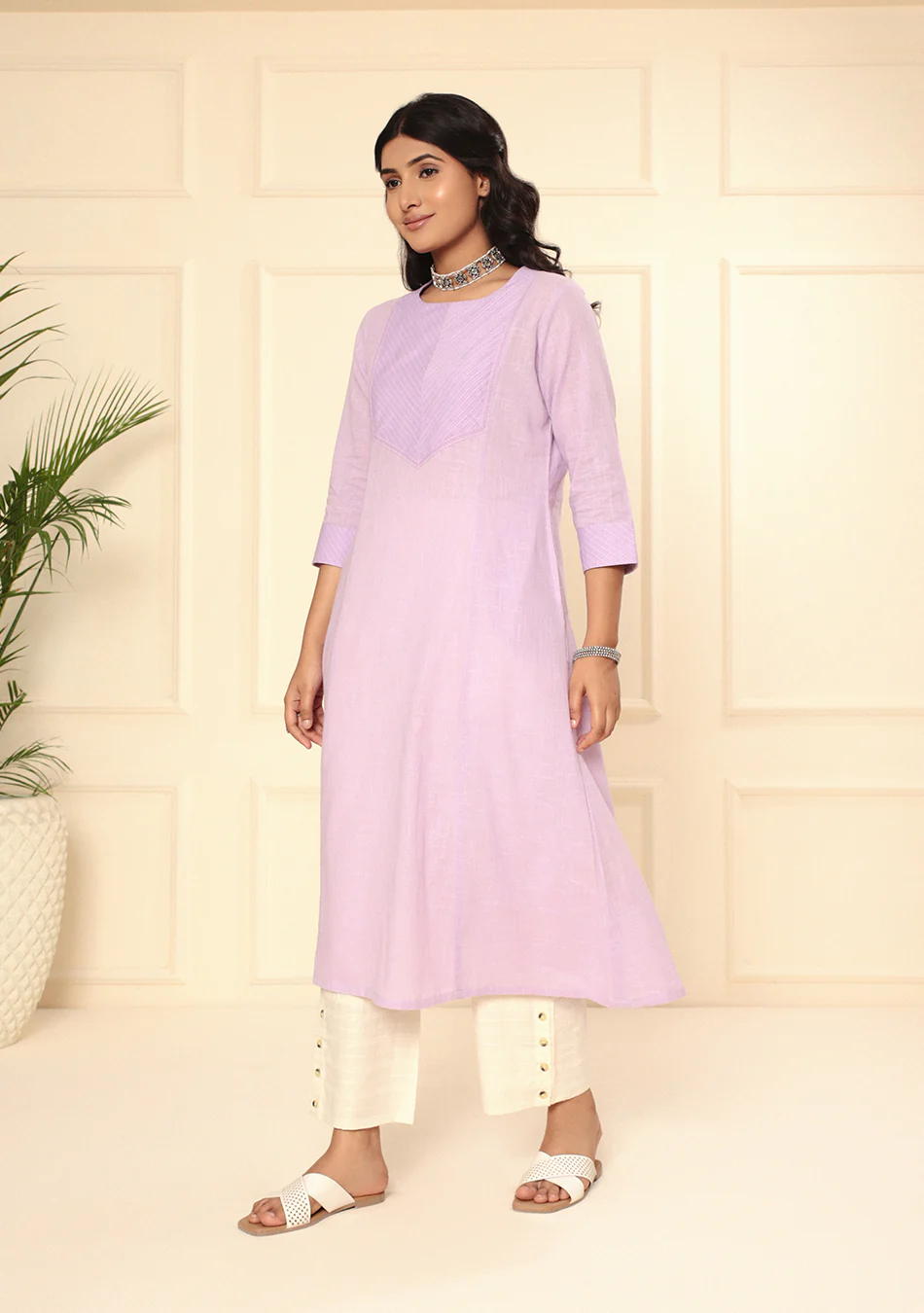 Lilac Breeze Cotton Kurta - Image 4