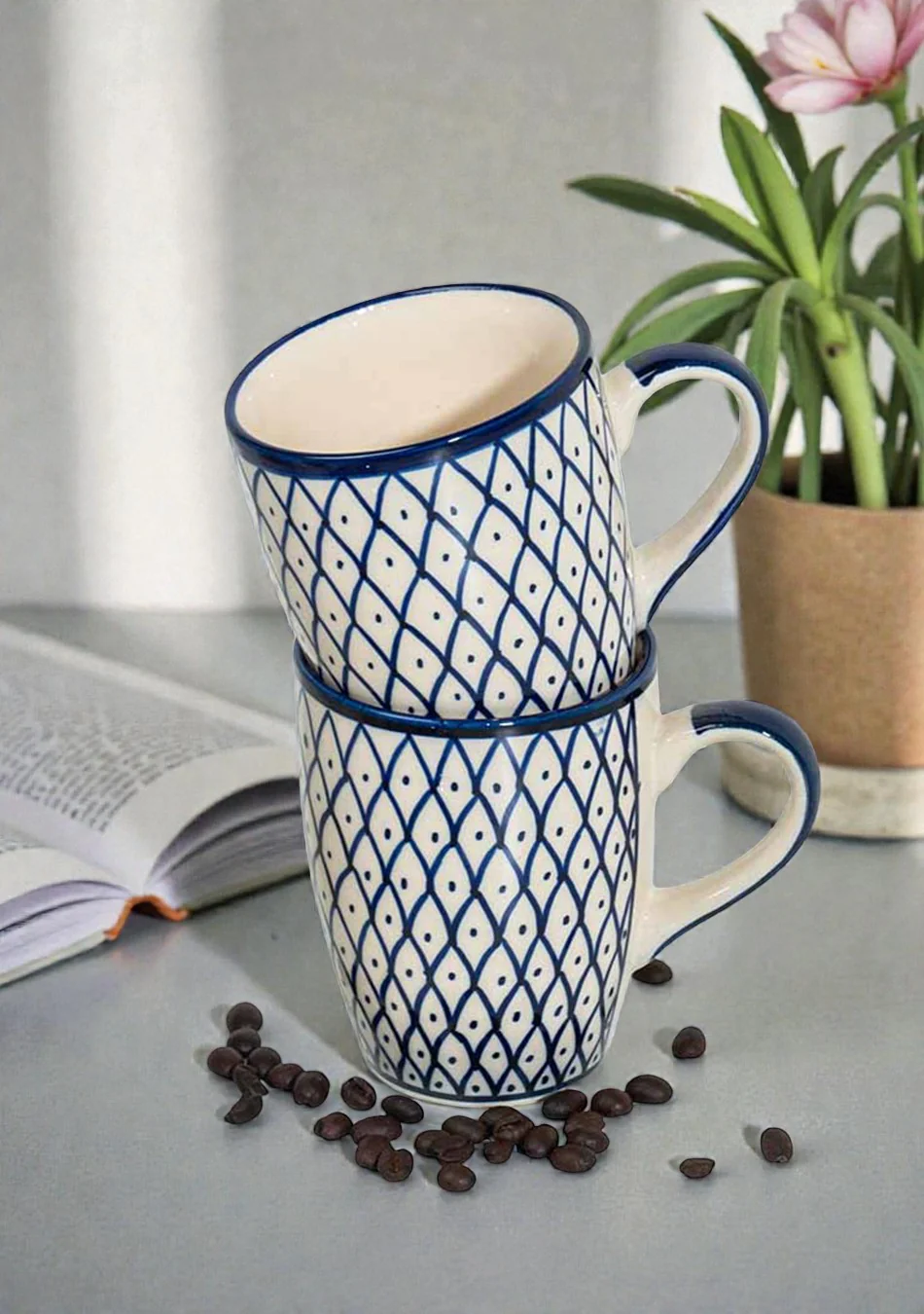 Lily of the Nile Mugs - Handcrafted - Image 2