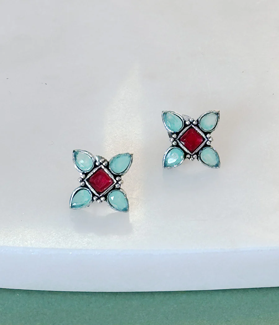 Lime Green Stud Earrings - Image 4
