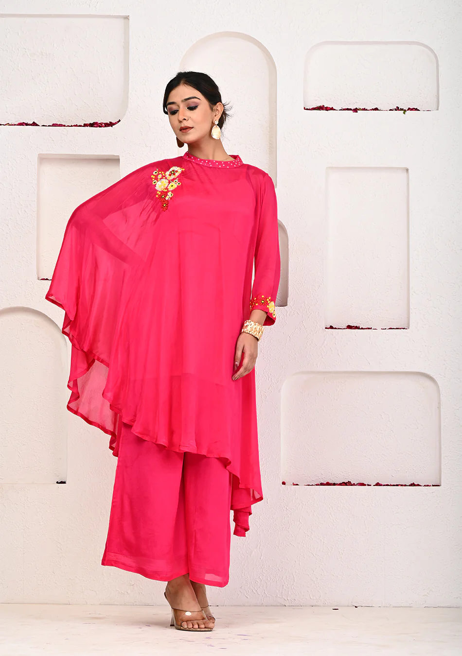 Magenta Bliss Kaftan Set with Hand Embroidery - Image 5