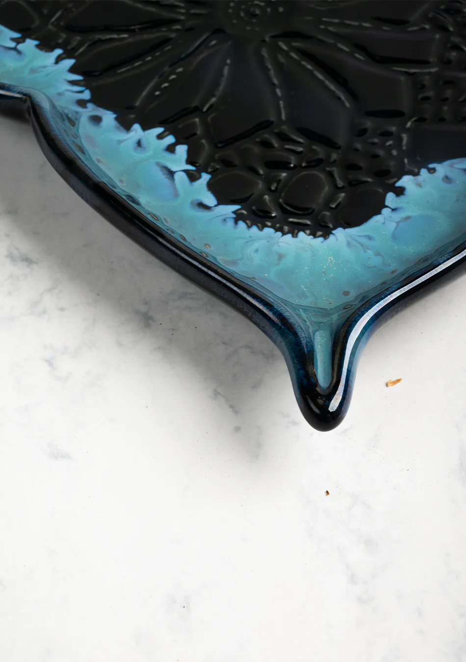 Mandala Blue Ceramic Platter - Image 5
