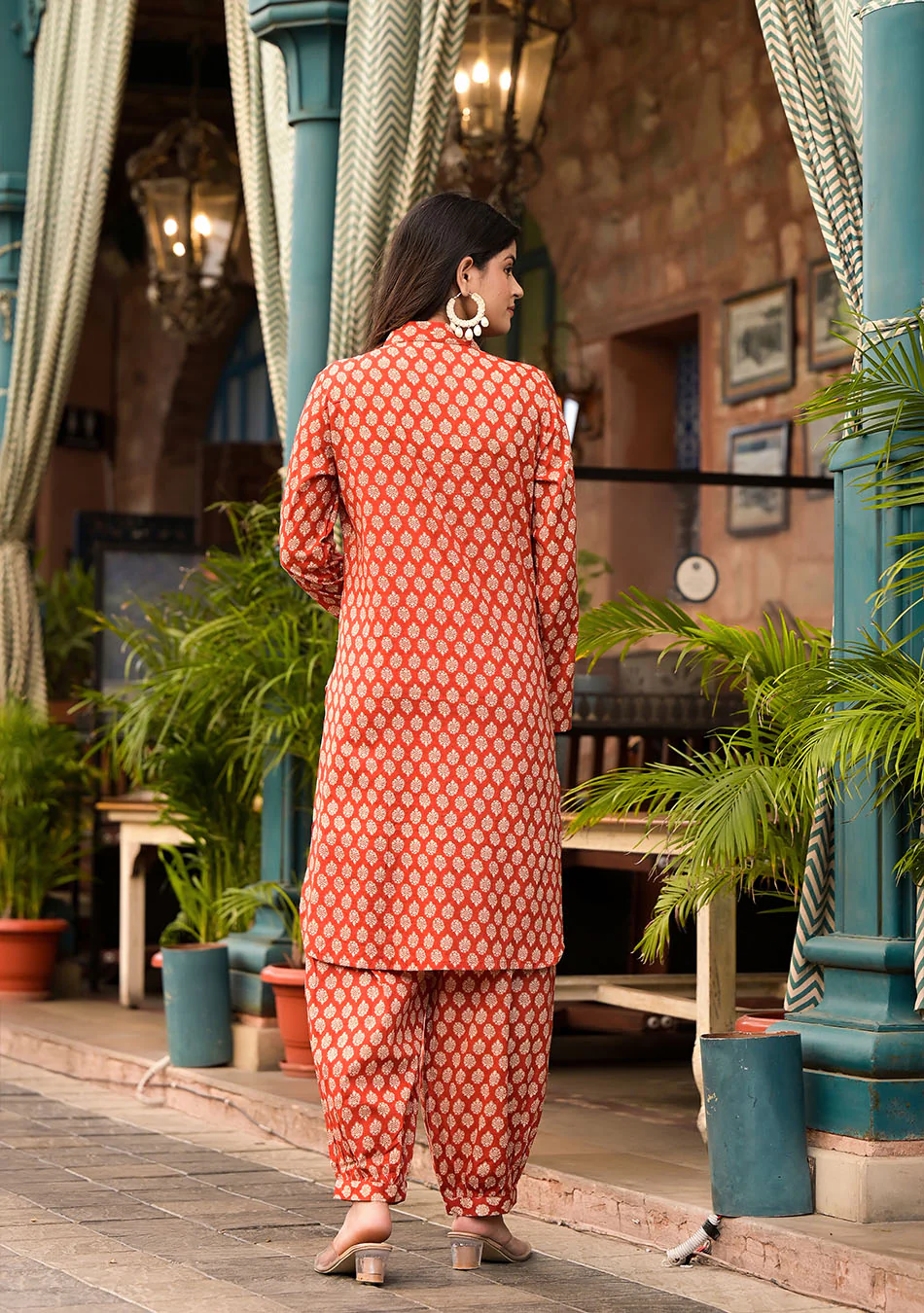 Crimson Shirt Style Kurta Hem Cuffed Pant Co-ord - Image 3