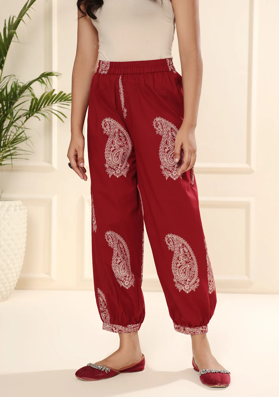 Aravalii Burgundy Paisley Handblock Co-ord Set - Image 20