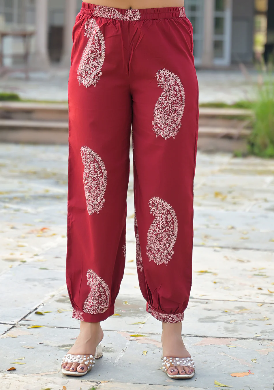 Aravalii Burgundy Paisley Handblock Co-ord Set - Image 6
