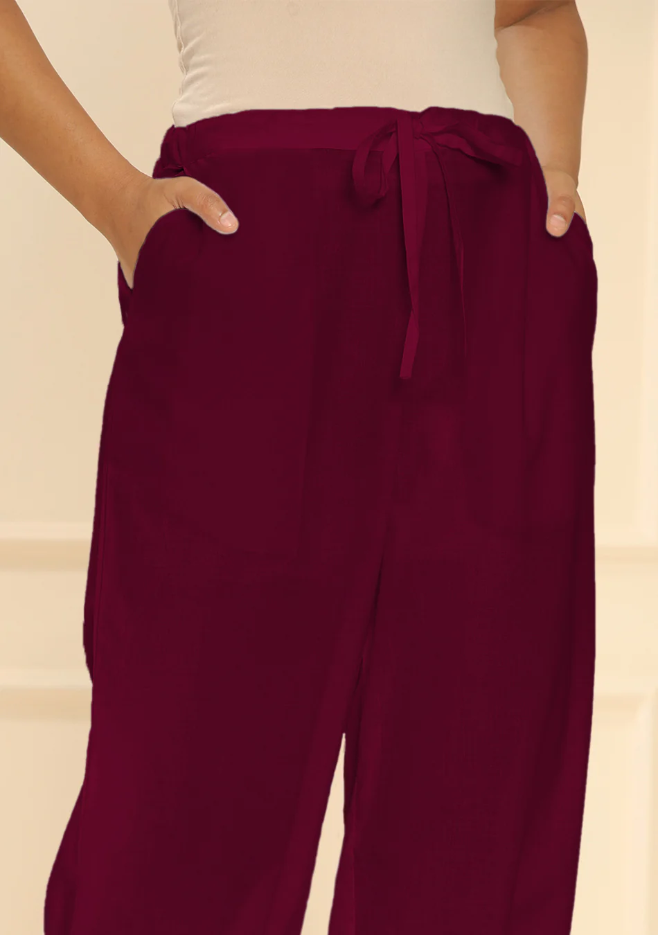 Maroon Pintex Afghani pant - Image 3