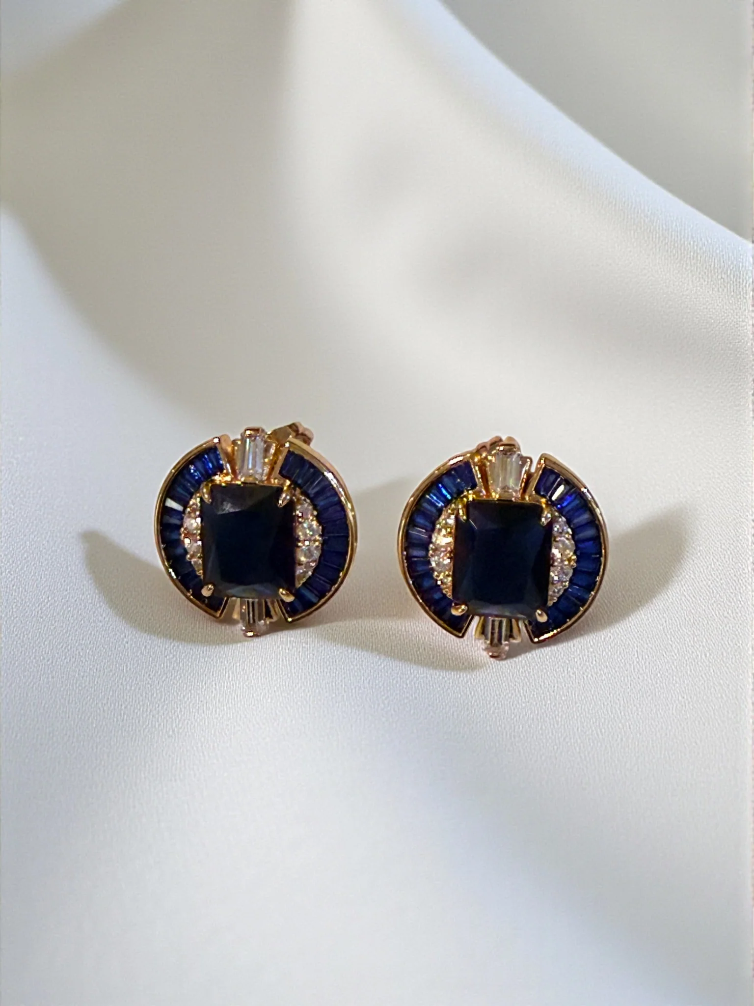Midnight Sapphire Halo Studs - Image 4