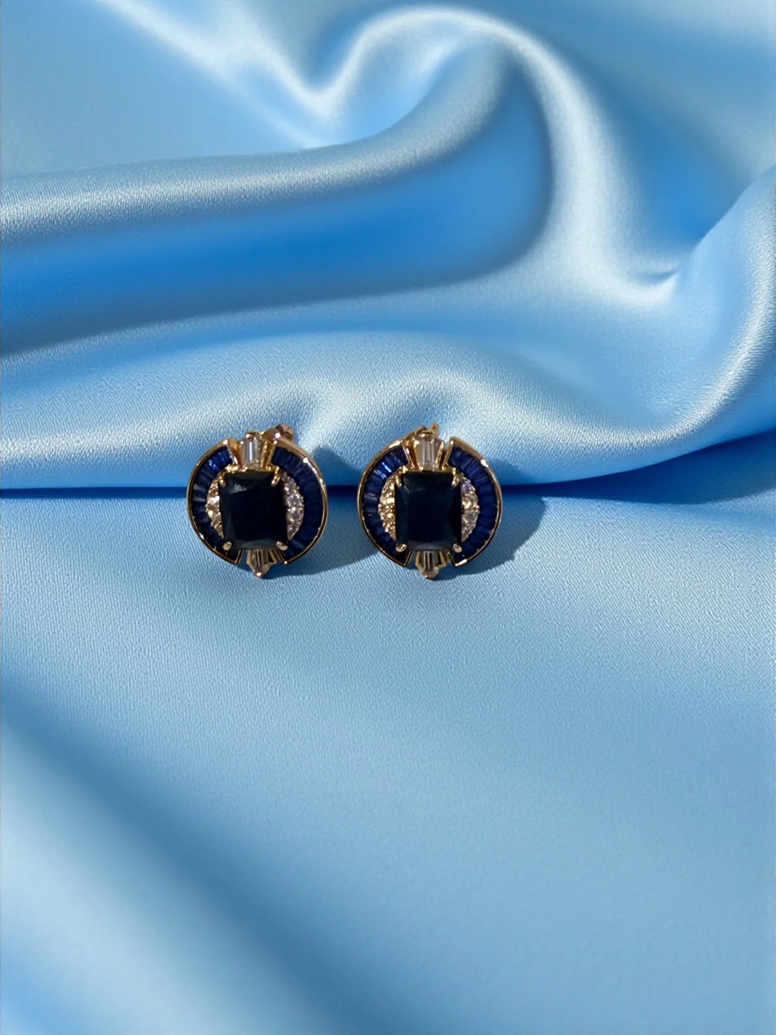 Midnight Sapphire Halo Studs - Image 5