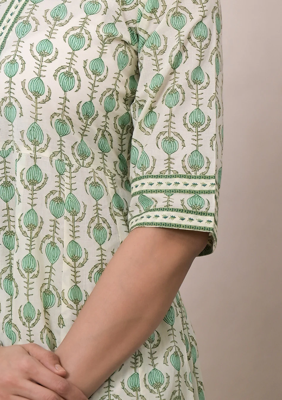 Mint Blossom Anarkali Suit with Dupatta - Image 7