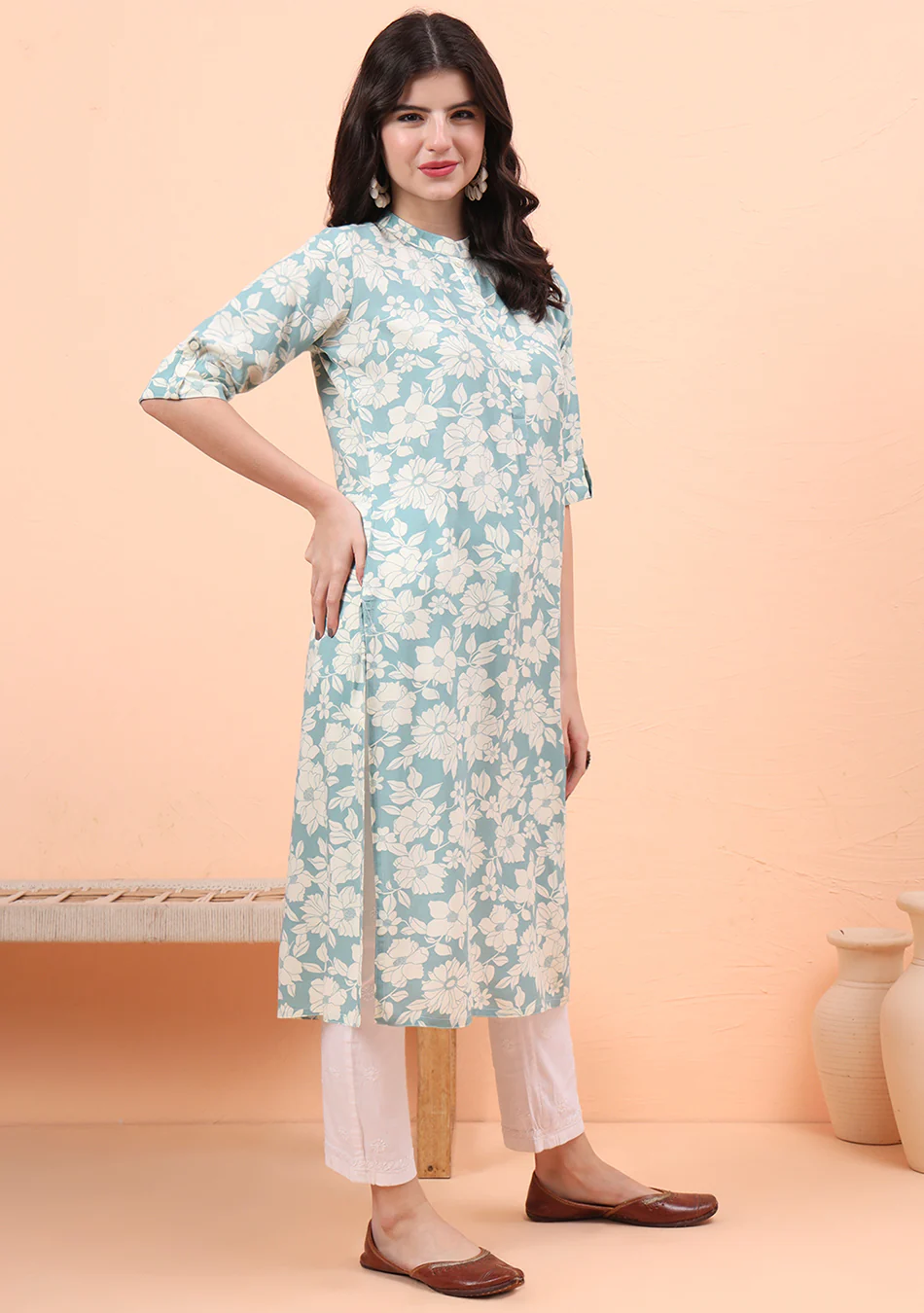 Aravalii Mint Blossom Kurta - Image 10