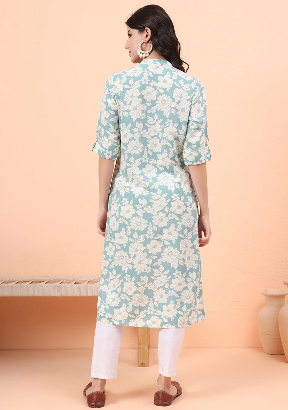 Aravalii Mint Blossom Kurta - Image 13