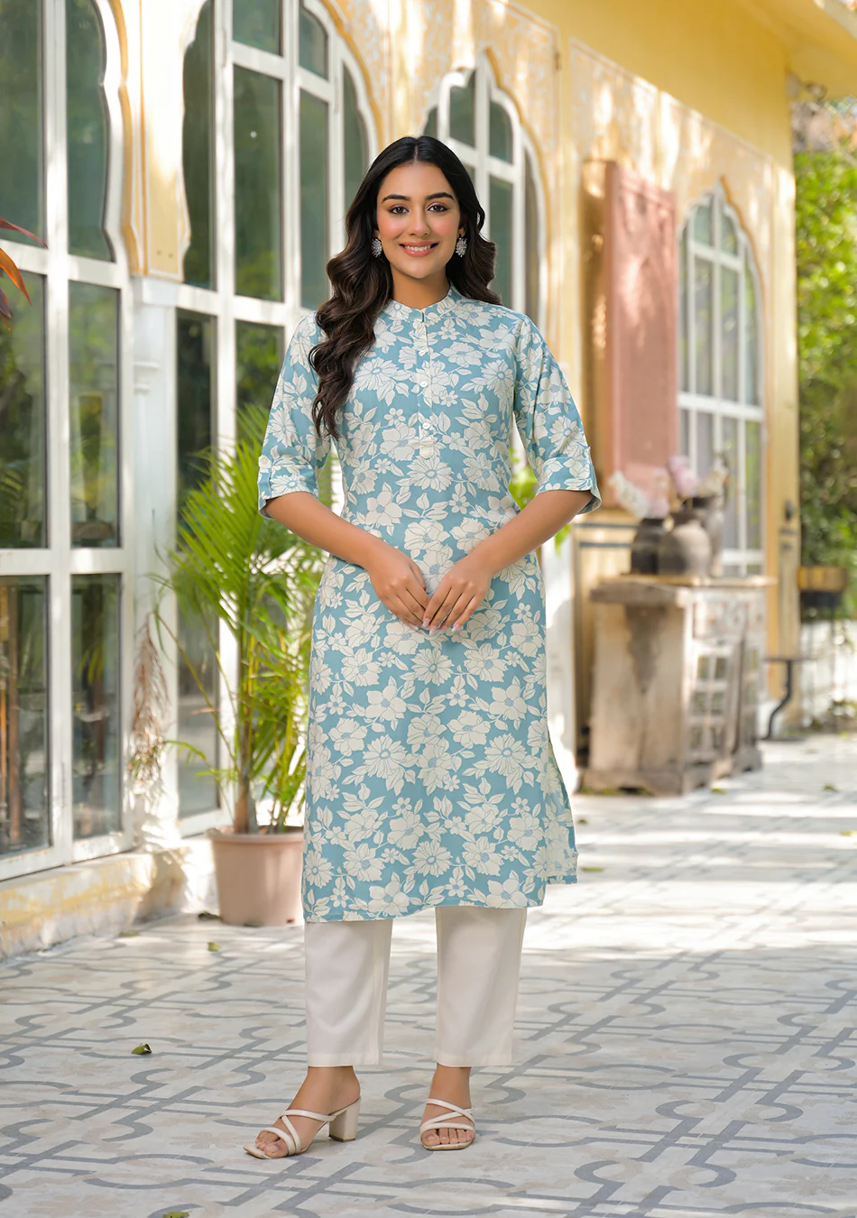 Aravalii Mint Blossom Kurta - Image 2