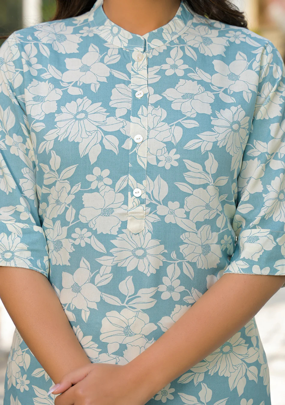 Aravalii Mint Blossom Kurta - Image 8