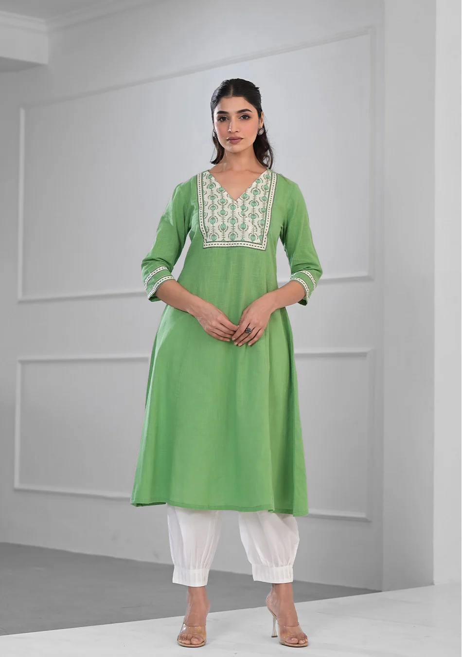 Aafreen Mint Grace Kurta