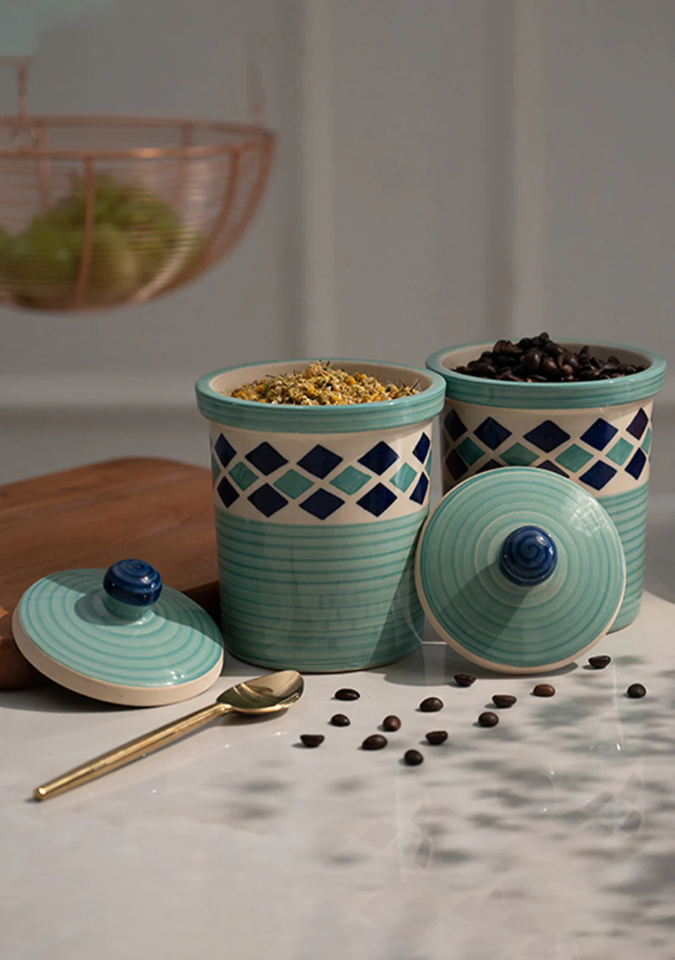Mint Twins Ceramic Jar Set - Image 3