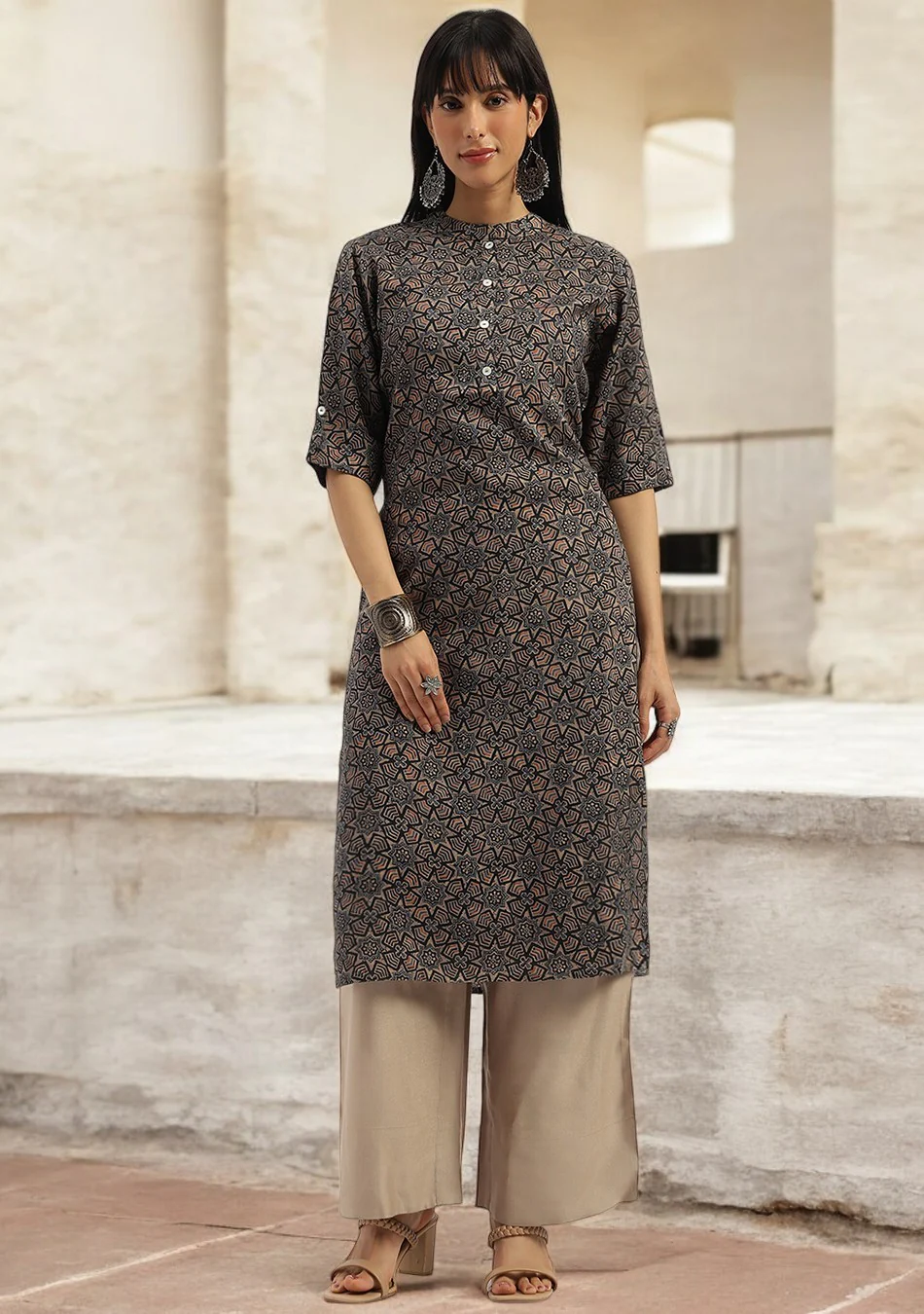 Aravalii Mocha Dune Kurta